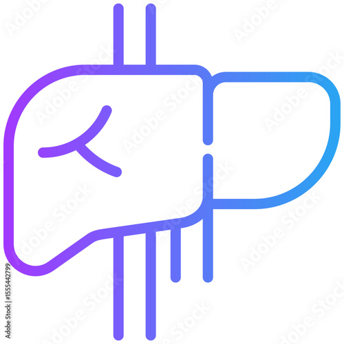 Hepatology icon for cancer diagnosis, website, application, printing, document, poster design, etc
