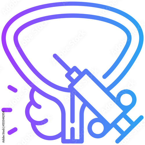 Prostate biopsy icon for cancer diagnosis, website, application, printing, document, poster design, etc
