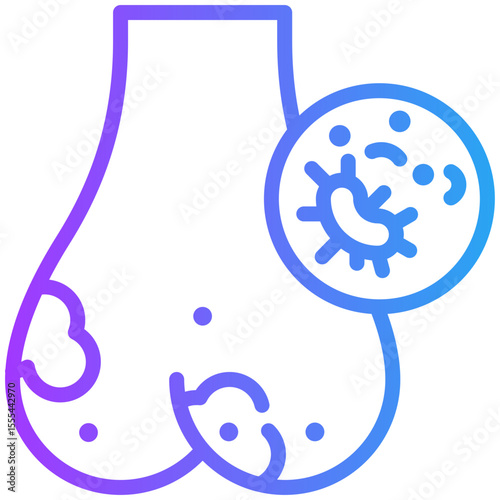 Testicular cancer icon for cancer diagnosis, website, application, printing, document, poster design, etc