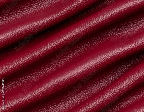 Red leather with deep regular folds texture