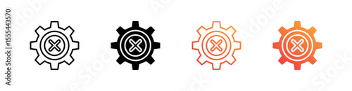 Cease Of Activity Multiple Style Icon Set Vector 