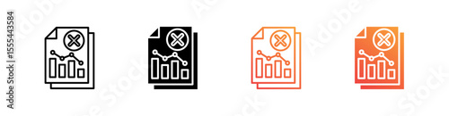 Report Multiple Style Icon Set Vector 
