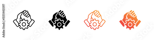 Merger Multiple Style Icon Set Vector 