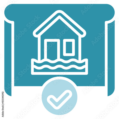 Crisis Plan dual tone blue color, mini illustration icon. use for modern concept, print, UI, UX kit, web and app development. Vector related to risk management, business, finance.