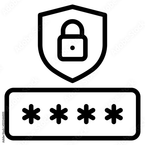 Secure login in vector illustration