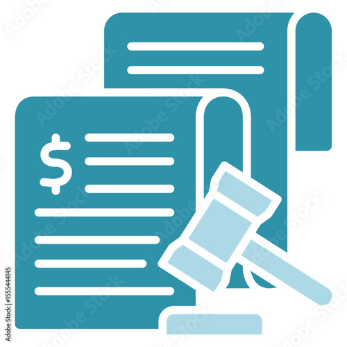 Penalty Fee dual tone blue color, mini illustration icon. use for modern concept, print, UI, UX kit, web and app development. Vector related to risk management, business, finance.