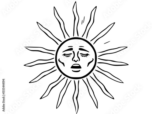 Sun cartoon vector illustration 