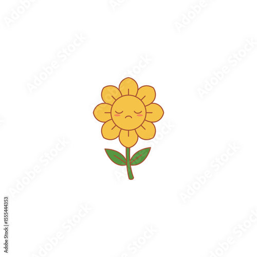 An icon of a yellow flower with a downturned mouth and tear-like drops, symbolizing sadness, melancholy, and disappointment.