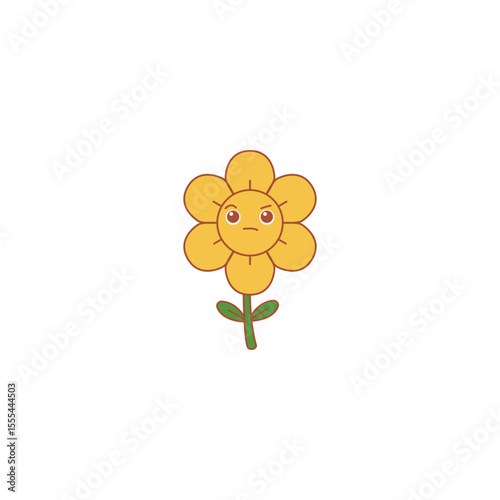 An icon of a yellow flower with a surprised expression, wide-open eyes, and an open mouth, symbolizing surprise, shock, or astonishment.