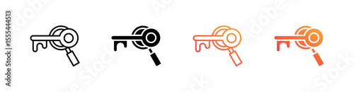 Keyword Research Multiple Style Icon Set Vector 