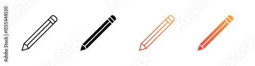 Pencil Multiple Style Icon Set Vector 