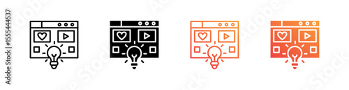 Content Ideas Multiple Style Icon Set Vector 
