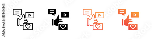 Social Media Multiple Style Icon Set Vector 