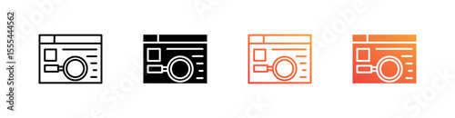 Research Multiple Style Icon Set Vector 