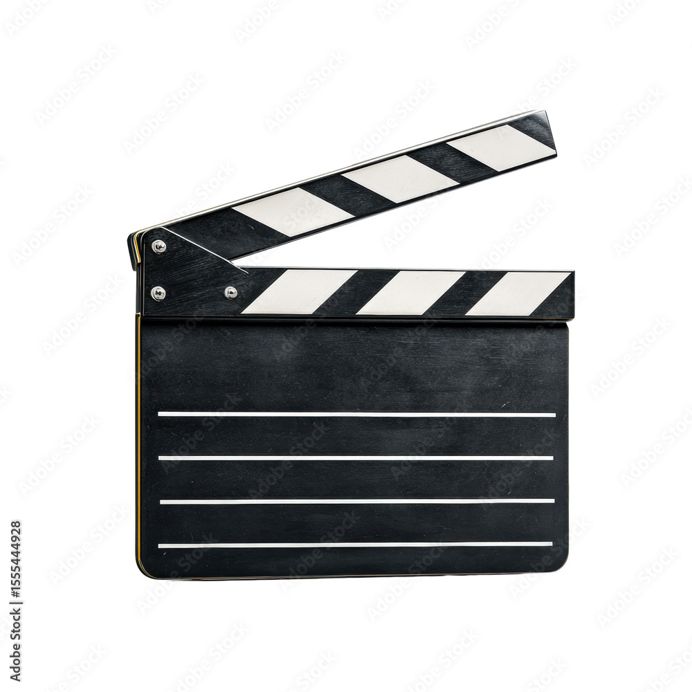 Fototapeta premium Classic Film Clapperboard on Black Background on white background
