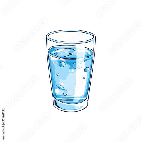 Glass of water logo icon flat vector design