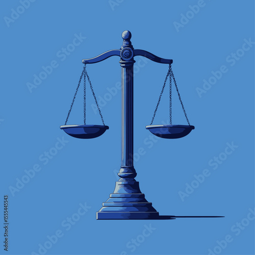 Justice scale icon logo flat vector design
