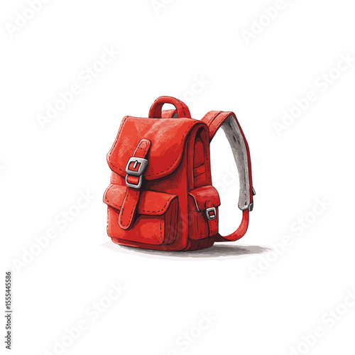 Red bag pack icon logo flat vector design