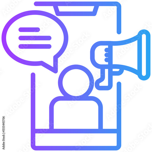 Influencer marketing icon for content carketing, business, website, application, printing, document, poster design, etc
