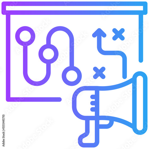 Marketing plan icon for content carketing, business, website, application, printing, document, poster design, etc