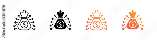 Liabilities Multiple Style Icon Set Vector 