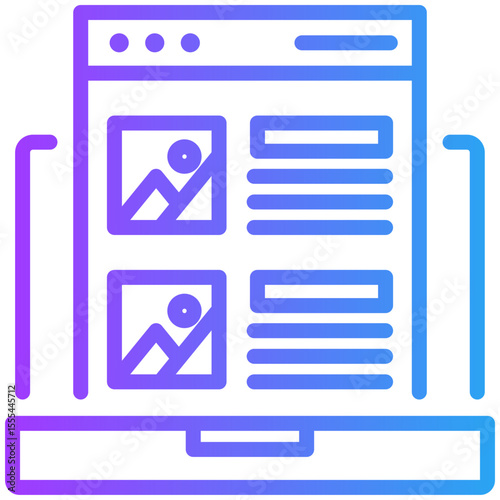 Web content icon for content carketing, business, website, application, printing, document, poster design, etc