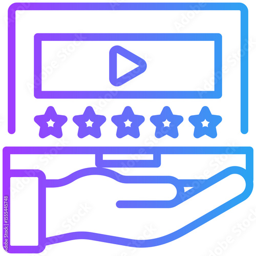 Video rating icon for content carketing, business, website, application, printing, document, poster design, etc