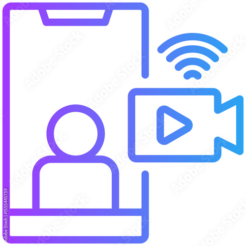 Live streaming icon for content carketing, business, website, application, printing, document, poster design, etc