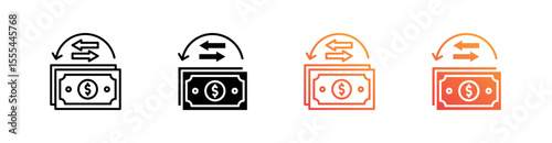 Repayment Multiple Style Icon Set Vector 