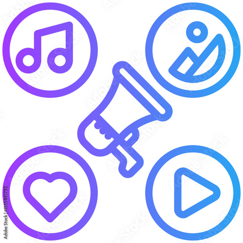 Digital marketing icon for content carketing, business, website, application, printing, document, poster design, etc
