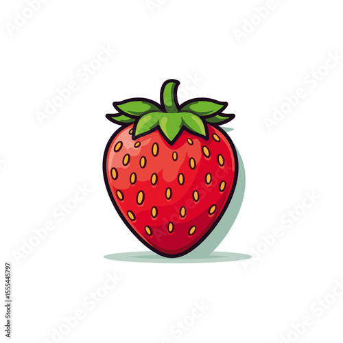 Strawberry mascot logo flat vector design