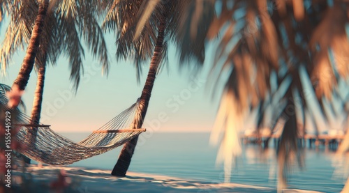 Serene Coastline Paradise with Palm Trees View