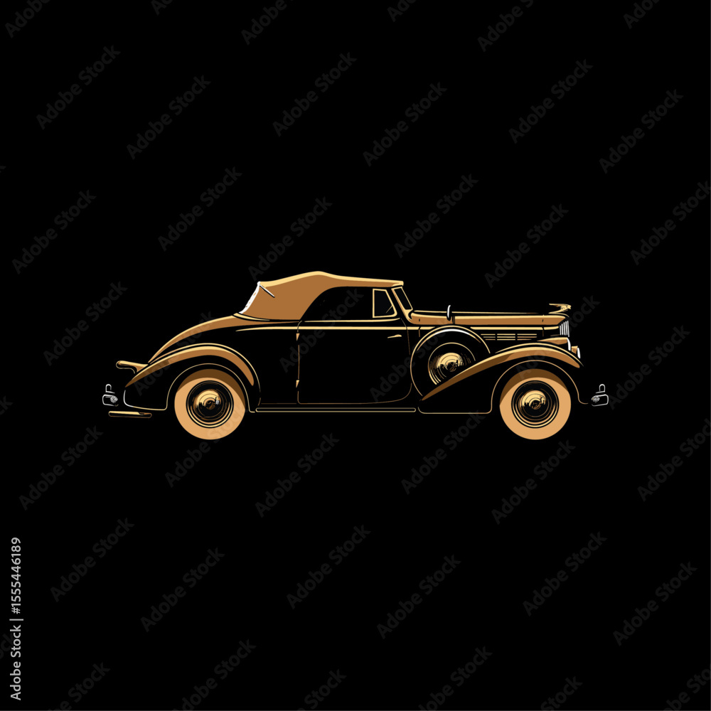 Fototapeta premium Vintage retro car flat vector design