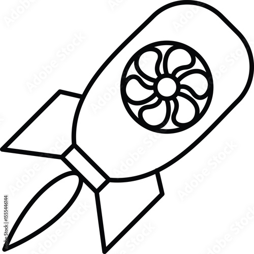 Nuclear bomb line icon