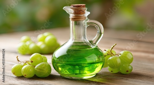 Fresh Green Grapes and Bottle of Juice Still-Life