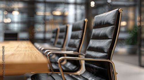 Empty Office Chairs Await the Business Meeting