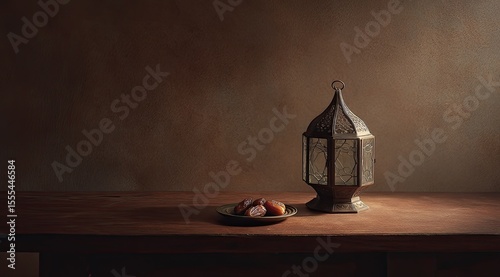 Serene Still Life with Dates and Lantern