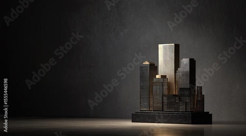 Abstract Metallic Arrangement Under Dim Studio Lighting
