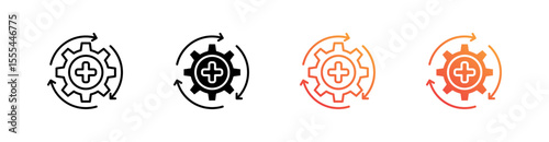 Recovery Multiple Style Icon Set Vector 