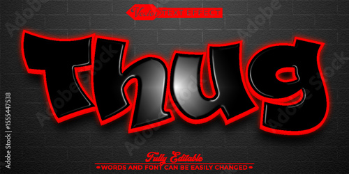 Thug Vector Editable Text Effect Template