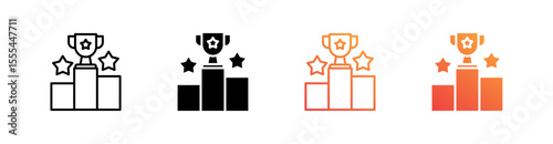 Competition Multiple Style Icon Set Vector 