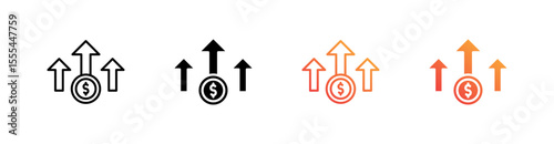 Upselling Multiple Style Icon Set Vector 