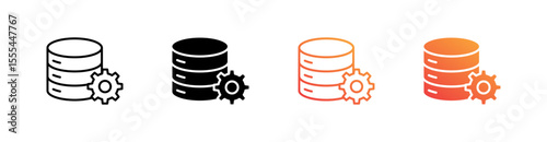 Data Multiple Style Icon Set Vector 