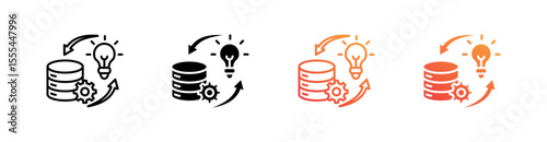 Process Multiple Style Icon Set Vector 