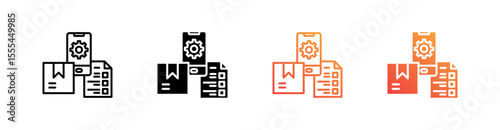 Modification Multiple Style Icon Set Vector 