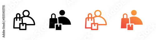 Consumer Multiple Style Icon Set Vector 