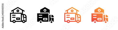 Dispatch Multiple Style Icon Set Vector 