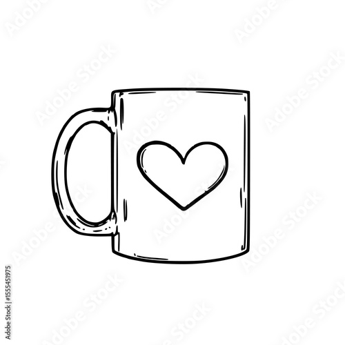 heart design coffee mug vector