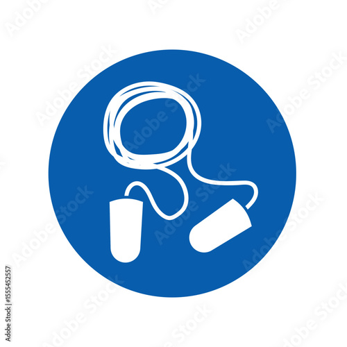 mandatory safety signs icon_wear ear plug round shapes