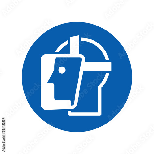 mandatory safety signs icon_wear face shield round shapes